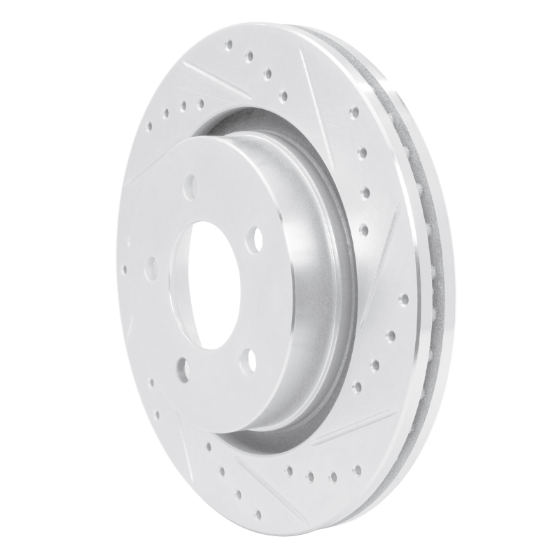 Chrysler 300M Brake Rotor (1) - Front Right - R1 Concepts - Drilled & Slotted - Silver - `99-`04